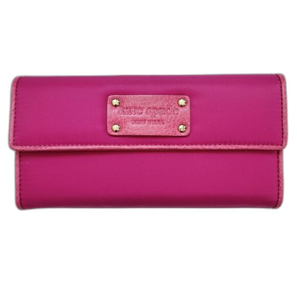Kate Spade New York maria fuchsia Leather Fabric wallet and Box - Picture 2 of 13